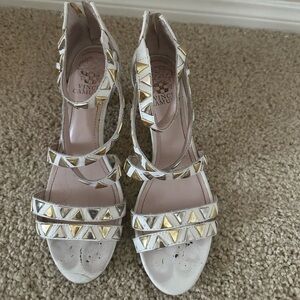 Vince Camuto White Studded Women's Sandals